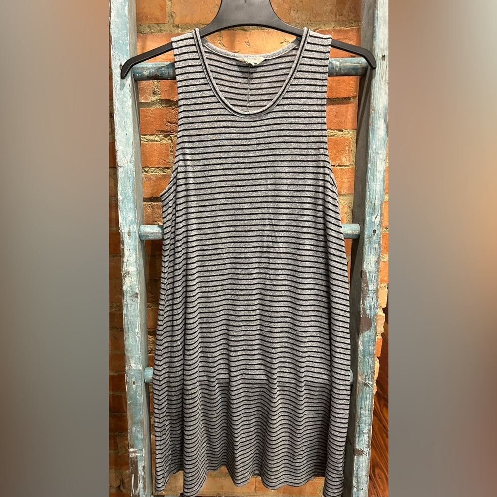 Madewell Gray with Black Stripe Tank Shift Dress